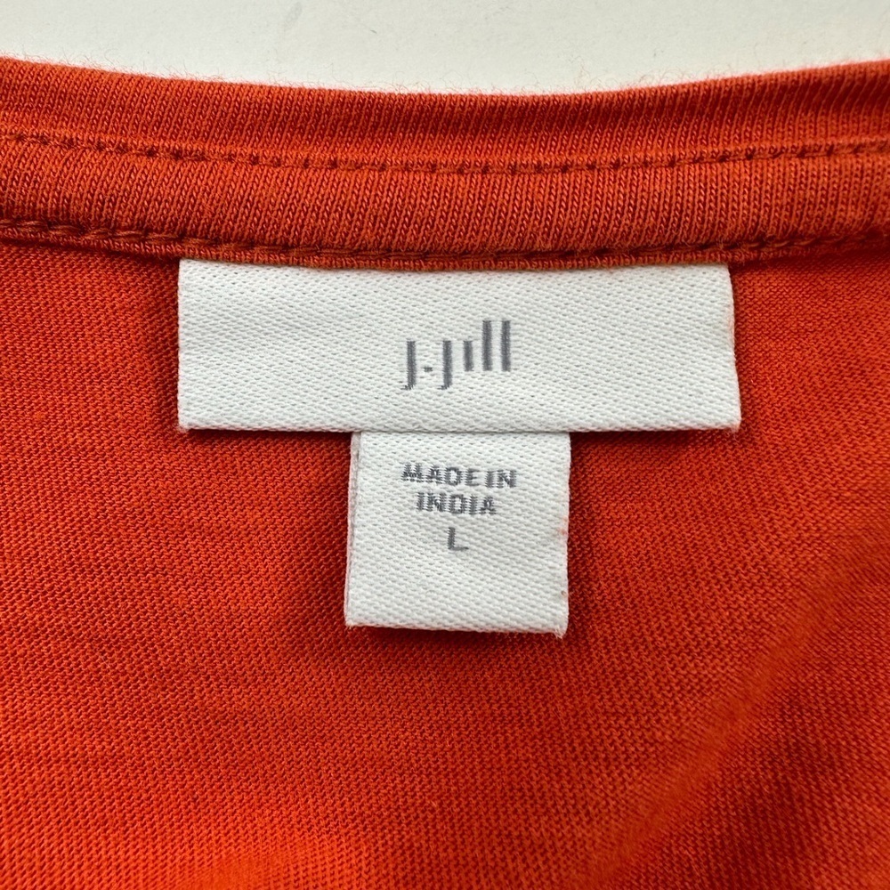J. Jill Orange Short Sleeve Tunic Top Large Cotton - Picture 4 of 8